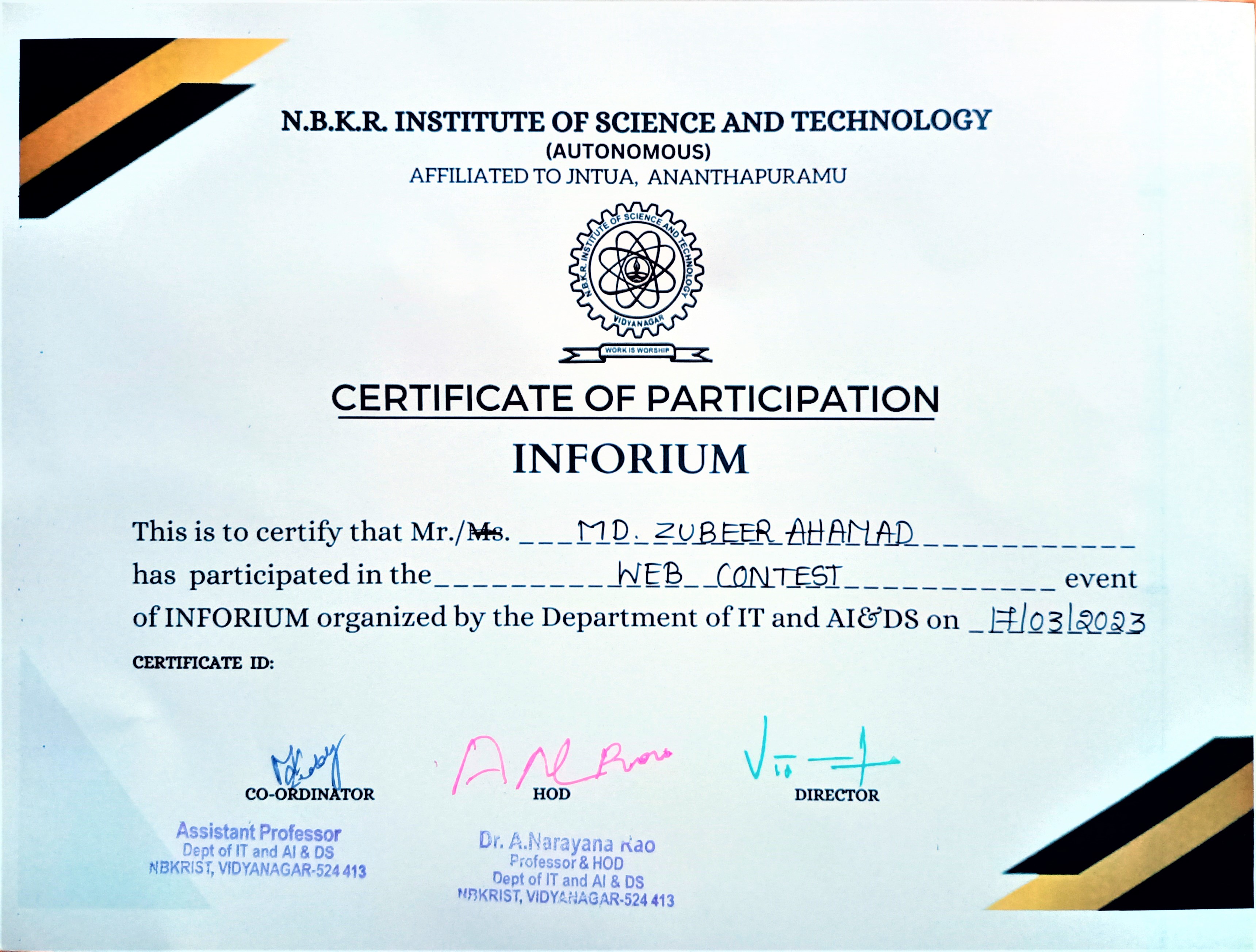 Certificate n14
